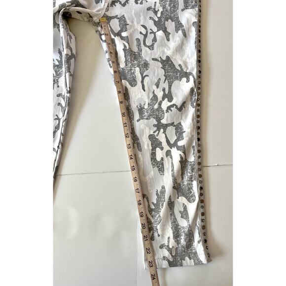 VENTI6 Jogger Pants Women S Gray Camo Stretch Rhinestone Made In Italy Comfy - Picture 9 of 12